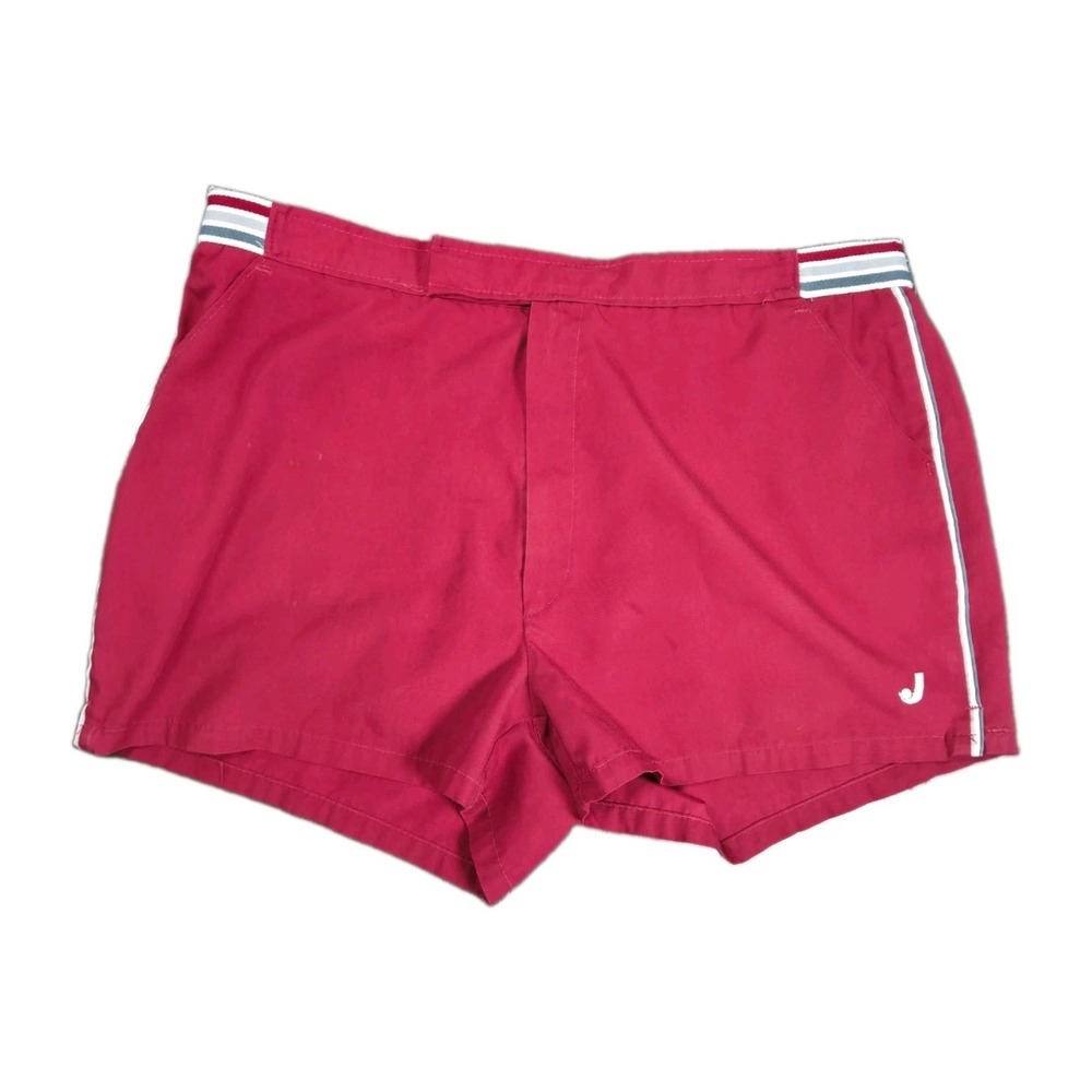 Vintage Jantzen Mens Running Shorts Gym Swim 38×3 Burgandy Unlined Made USA 80s